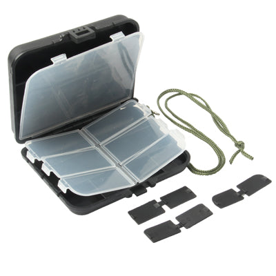Convenient Portable 9-Compartment Folding Tackle Box Case with Neck Strap for Fishing