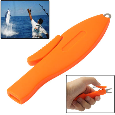 Safety Push Plastic Cover Handy Fishing Line Cutter Scissors(Orange)