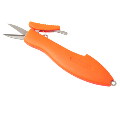 Safety Push Plastic Cover Handy Fishing Line Cutter Scissors(Orange)