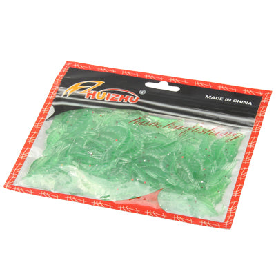 100 PCS Anglers Fishing Mini Shrimp Shaped Silicone Bait Lure(Green)