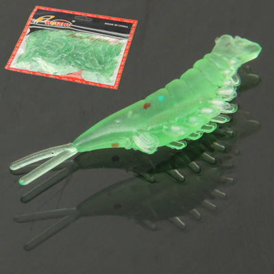 100 PCS Anglers Fishing Mini Shrimp Shaped Silicone Bait Lure(Green)