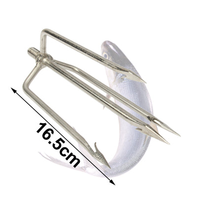 4-Prong Fishing Fish Barbed Stainless Spear Gig(Silver)