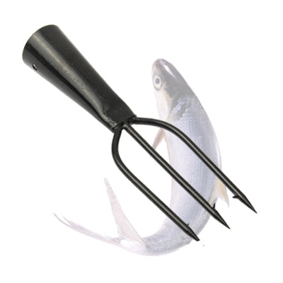 3-Tine Fishing Fish Barbed Metal Spear Gig for Fishing Lover(Black)