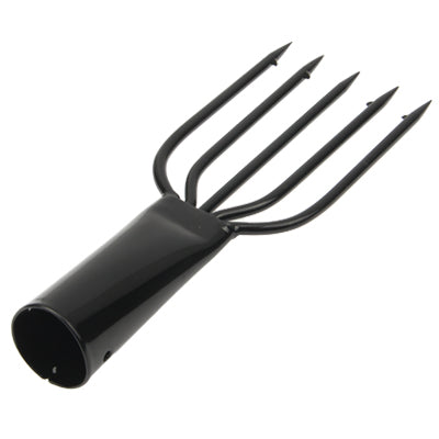 5-Tine Fishing Fish Barbed Metal Spear Gig for Fishing Lover(Black)