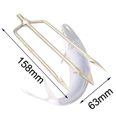 3-Tine Fishing Fish Barbed Stainless Spear Gig(Silver)
