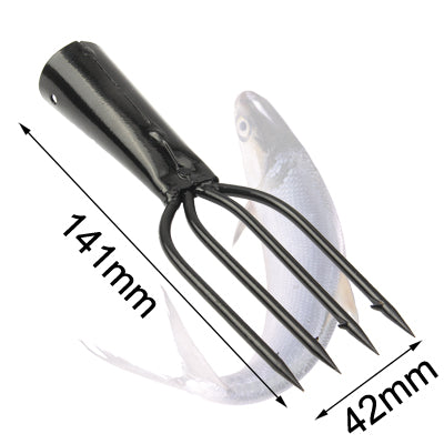 4-Tine Fish Spear Head Fishing Spear Fishing Tool Kit for Fisherman(Black)