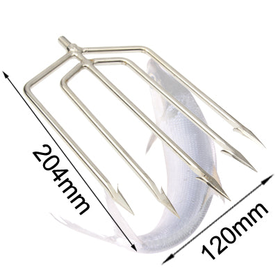 5-Tine Fishing Fish Barbed Stainless Spear Gig(Silver)