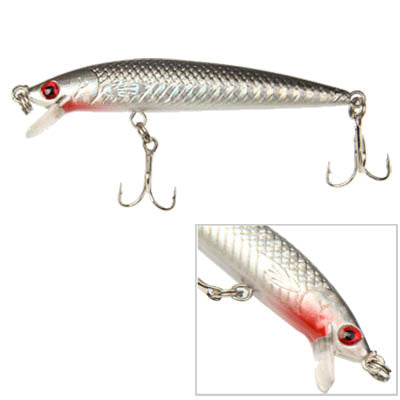70mm Minnow Hard Baits Fishing Lures Mixed Fishing Tackle Baits Minnow(Silver)