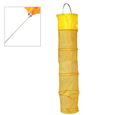 1m Fish Net Cage 4 Layers Collapsible Fish Care Net Bigger Mesh Folding Fishing Network(Yellow)