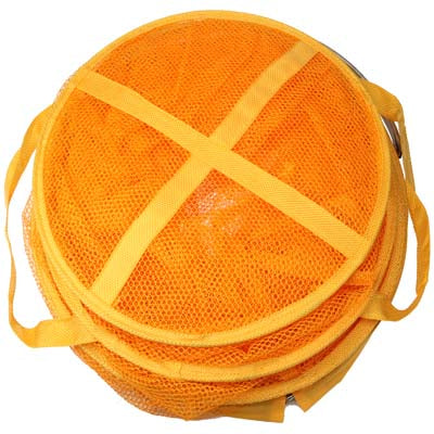 1m Fish Net Cage 4 Layers Collapsible Fish Care Net Bigger Mesh Folding Fishing Network(Yellow)