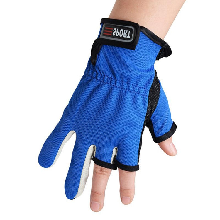 1 Pair 3 Fingers Exposed Breathable Anti-slippery Fishing Gloves