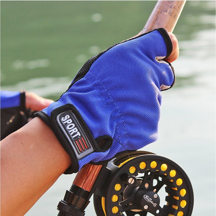 1 Pair 3 Fingers Exposed Breathable Anti-slippery Fishing Gloves