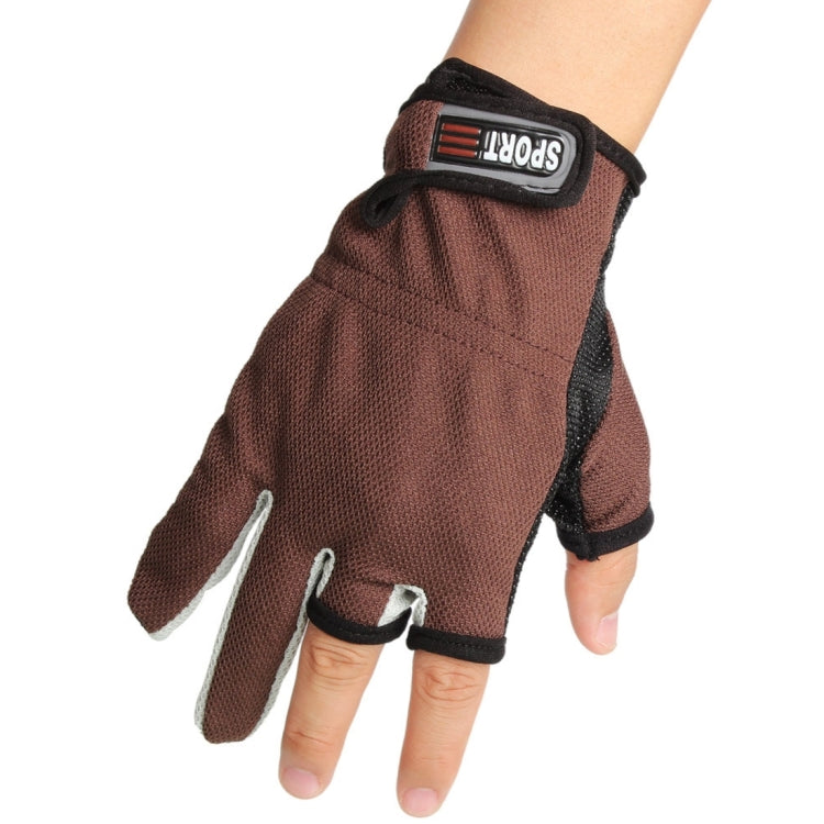 1 Pair 3 Fingers Exposed Breathable Anti-slippery Fishing Gloves