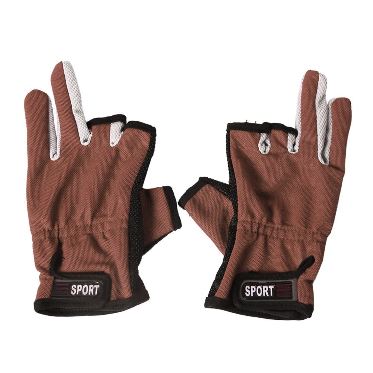 1 Pair 3 Fingers Exposed Breathable Anti-slippery Fishing Gloves
