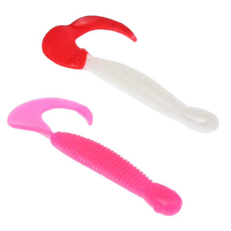 Curling Tail Grub Style Soft Plastic Fishing Baits, 5pcs in one packaging, the price is for 5pcs (Random Color Delivery)