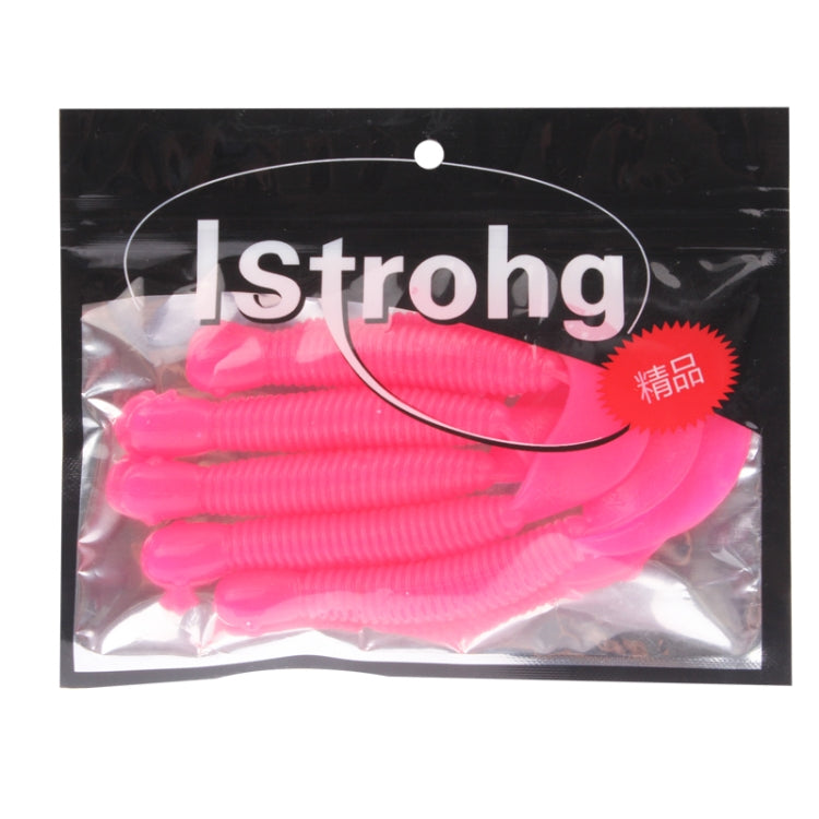 Curling Tail Grub Style Soft Plastic Fishing Baits, 5pcs in one packaging, the price is for 5pcs (Random Color Delivery)