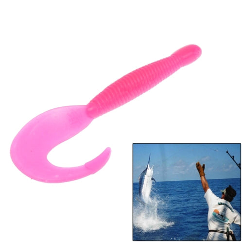 Curling Tail Grub Style Soft Plastic Fishing Baits, 5pcs in one packaging, the price is for 5pcs (Random Color Delivery)
