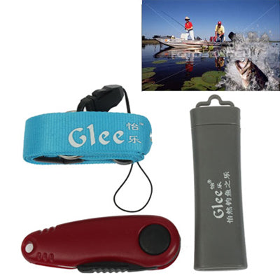 2-in-1 Portable Fishing Hook Grinder + Fishing Line Scissors with Neck Lanyard
