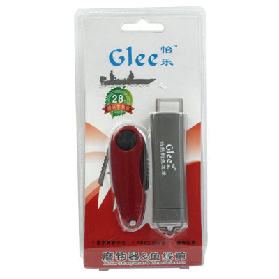 2-in-1 Portable Fishing Hook Grinder + Fishing Line Scissors with Neck Lanyard