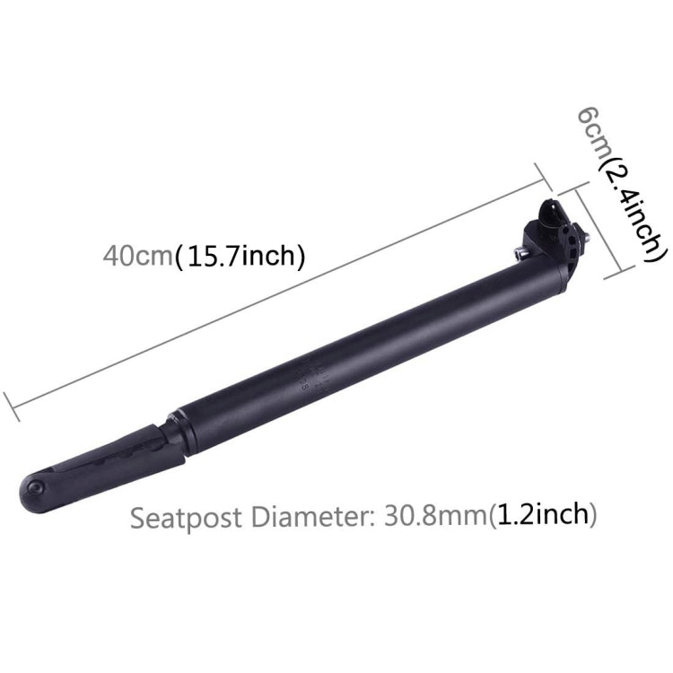 2 in 1 30.8mm*400mm Bike Seatpost Combo Pump Bicycle Pump Portable Aluminum Bike Seat Tube(Black)