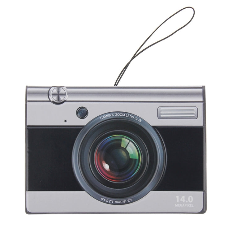 Camera Style PU Leather Travel Passport Case with Card Slots & Lanyard