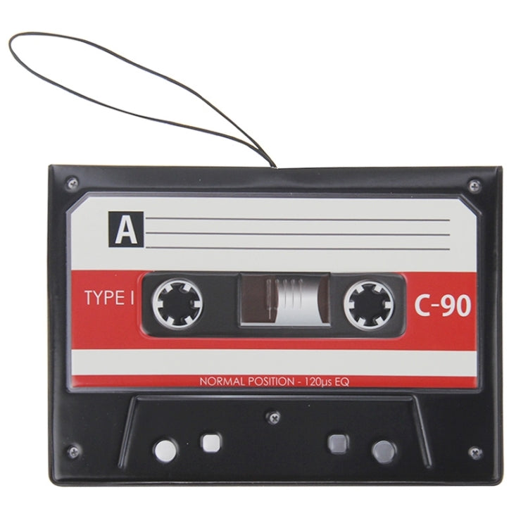 Cassette Style PU Leather Travel Passport Case with Card Slots & Lanyard