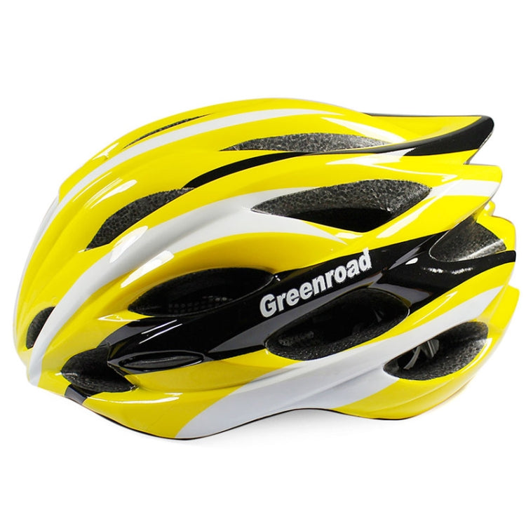 MTB / Greenroad Road Outdoor Bike Bicycle Cycling Helmet + Visor, LW-208 (Yellow + Black + White)