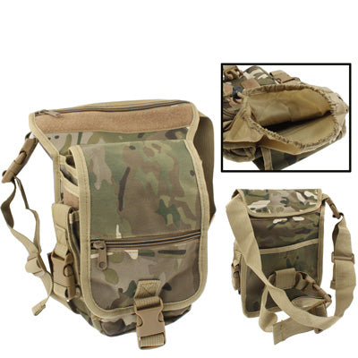 Multi-Layered Nylon Leg & Waist Pouch Carrier Bag with 2 Magazine Pouches for Outdoor Activity(Yellow)