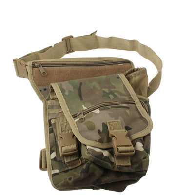 Multi-Layered Nylon Leg & Waist Pouch Carrier Bag with 2 Magazine Pouches for Outdoor Activity(Yellow)