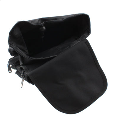 Nylon 9 Pouches Versatile Shoulder Bag with Hook and Loop Fastener(Black)