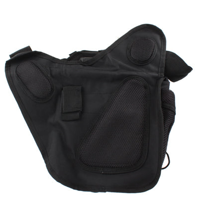 Nylon 9 Pouches Versatile Shoulder Bag with Hook and Loop Fastener(Black)