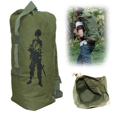 Super Large Dual-purpose Shoulders Bag Canvas Duffle Backpack for Outdoor / Travel / Camping(Army Green)