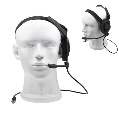 Interphone Accessory Headset with Microphone + Strap for Intercom Walkie Talkie(Black)
