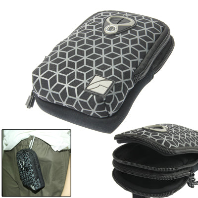 Multifunctional Double Layer Waist Bag Fanny Pack with Hook & String for Outdoor Use(Black)