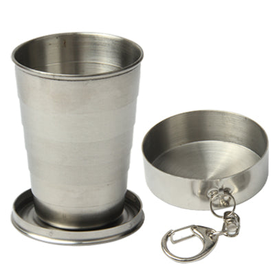Expandable Portable Telescopic Collapsible Stainless Steel Travel Cup(Grey)