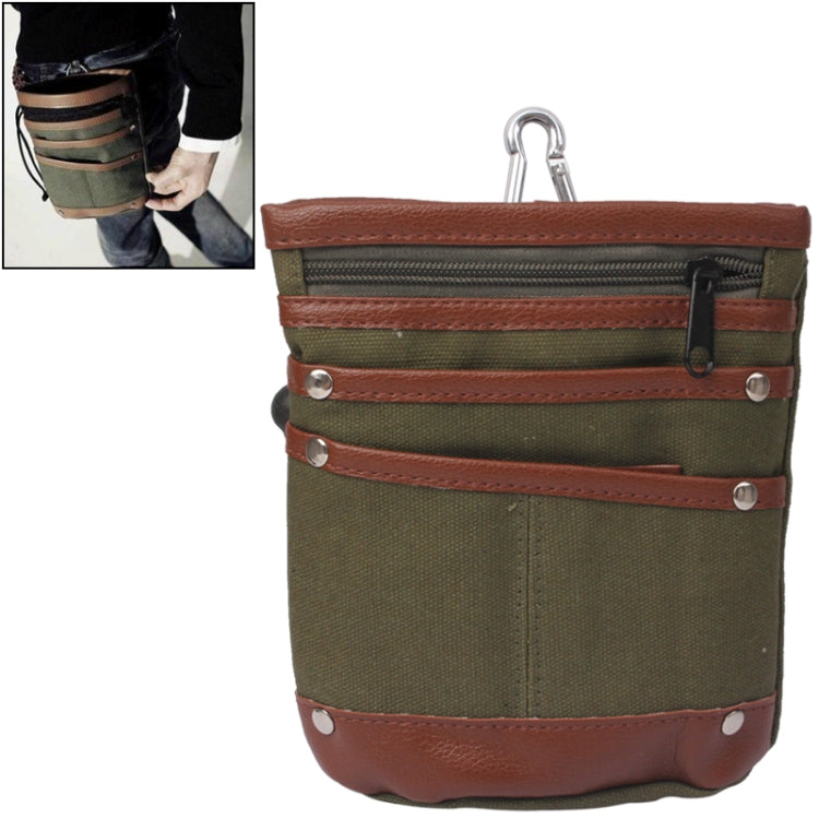 Stylish Multifunction Waist / Belt Bag with Carabiner(Army Green)