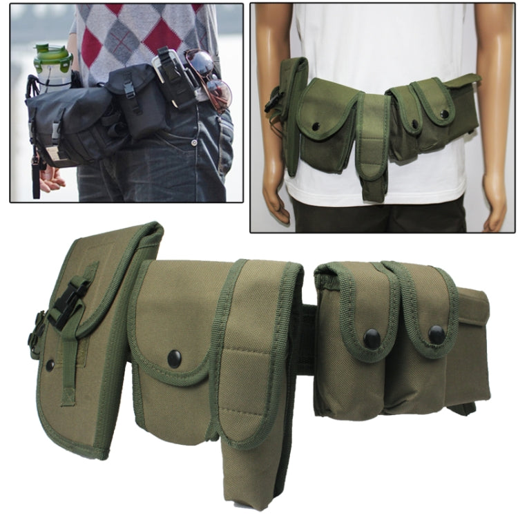 Multi-function Six Pockets Storage Waist Bag for Outdoor Activities(Army Green)