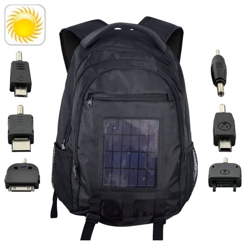 Solar Charger Backpack Bag with 2200mAh Battery & 2.4W Solar Panel