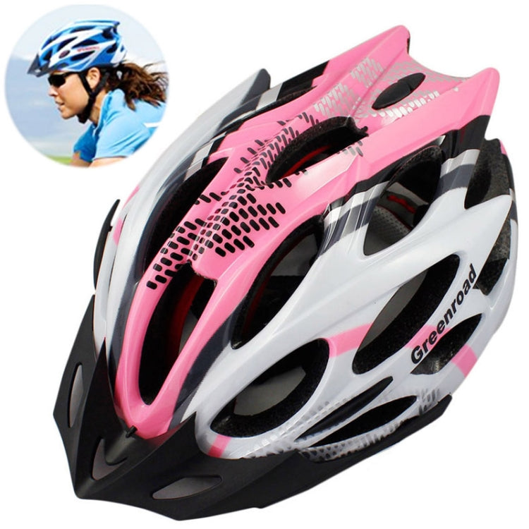 MTB / Greenroad Outdoor Bike Bicycle Cycling Helmet + Visor, LW-829(Pink)