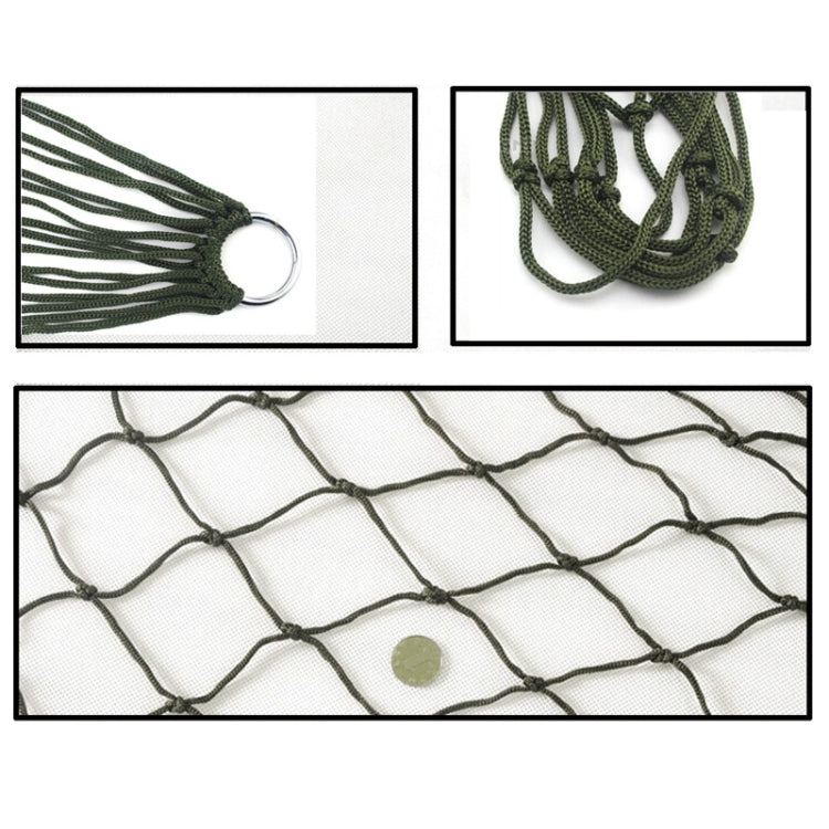 Portable Camping Outdoor Mesh Nylon Hammock - Army Green