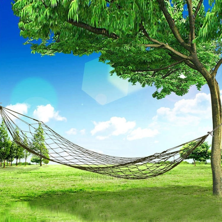 Portable Camping Outdoor Mesh Nylon Hammock - Army Green