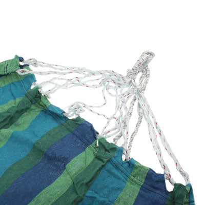 190cm Travel Outdoor Camping Leisure Striped Thick Canvas Hammock Single Person(Green)