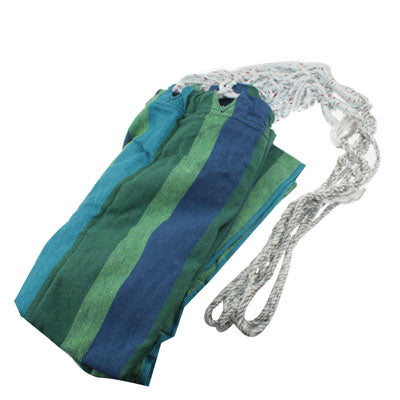 190cm Travel Outdoor Camping Leisure Striped Thick Canvas Hammock Single Person(Green)