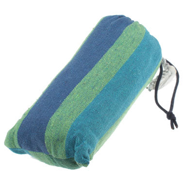190cm Travel Outdoor Camping Leisure Striped Thick Canvas Hammock Single Person(Green)