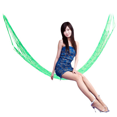 Portable Camping Outdoor Mesh Nylon Hammock with Metal Loops(Green)