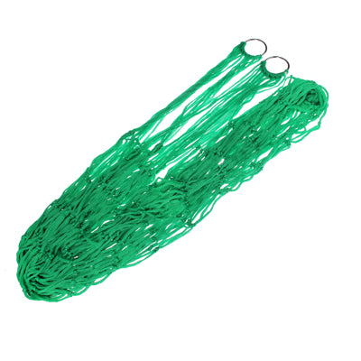 Portable Camping Outdoor Mesh Nylon Hammock with Metal Loops(Green)
