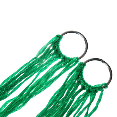 Portable Camping Outdoor Mesh Nylon Hammock with Metal Loops(Green)