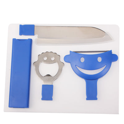 5-in-1 Magic Gentleman Knife Set Knife + Peeler + Bottle Opener + Cutting Board for Outdoor Picnic