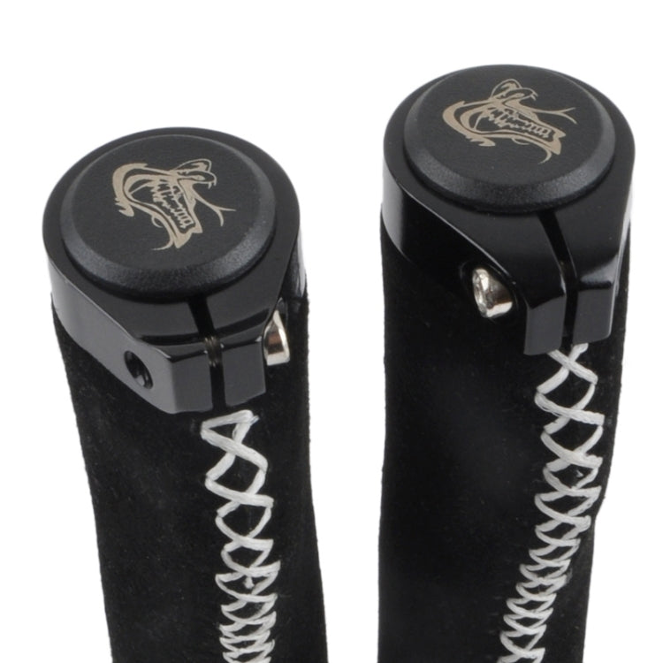 Bicycle MTB Bike Lock-on Comfort Leather Handlebar Hand-Stitched Grips