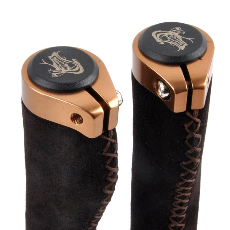 Bicycle MTB Bike Lock-on Comfort Leather Handlebar Hand-Stitched Grips